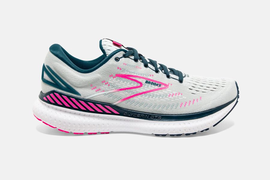 Brooks Glycerin Gts 19 Road Loopschoenen Dames - Wit/Roze - 267904GMH